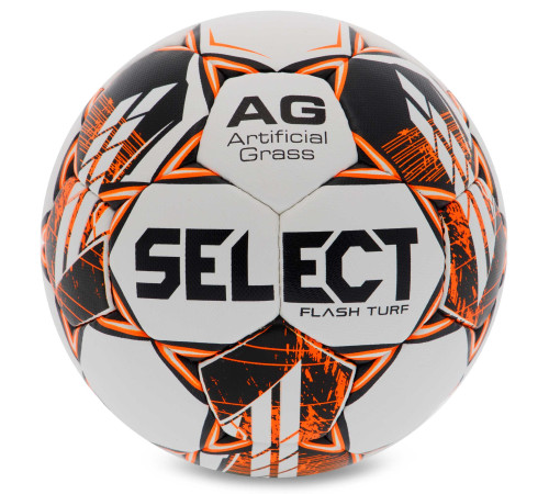 М'яч футбольний SELECT FLASH TURF FIFA BASIC V23 №4 білий помаранчевий