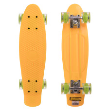 Пенні борд Penny Board круїзер пластиковий з колесами які світяться SP-Sport жовтий-салатовий