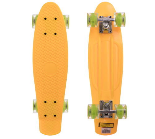Пенні борд Penny Board круїзер пластиковий з колесами які світяться SP-Sport жовтий-салатовий