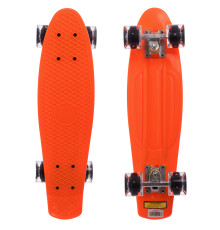 Пенні борд Penny Board круїзер пластиковий з колесами які світяться SP-Sport помаранчевий-чорний