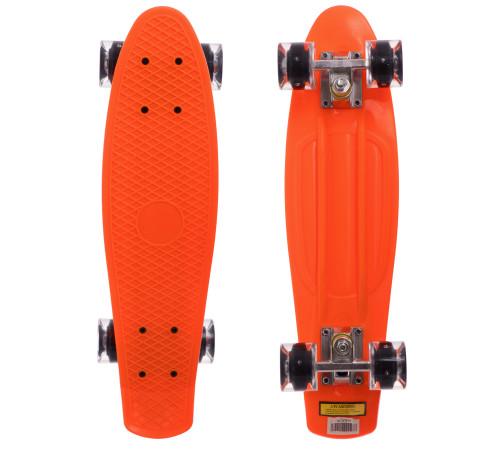 Пенні борд Penny Board круїзер пластиковий з колесами які світяться SP-Sport помаранчевий-чорний