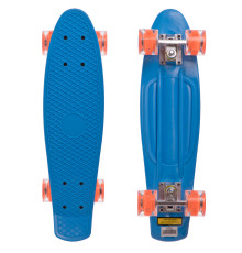 Пенні борд Penny Board круїзер пластиковий з колесами які світяться SP-Sport синій-помаранчевий