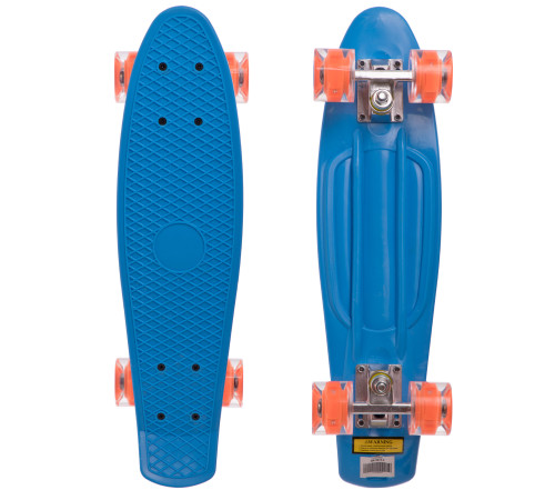 Пенні борд Penny Board круїзер пластиковий з колесами які світяться SP-Sport синій-помаранчевий