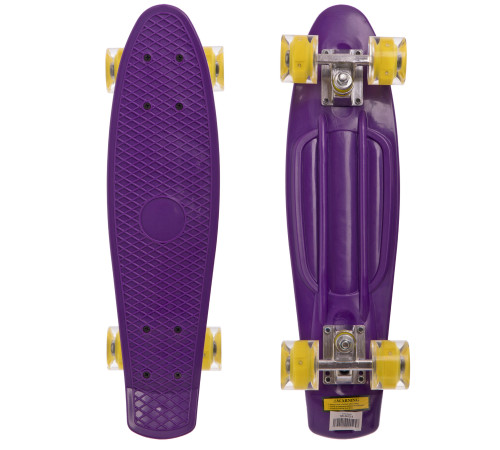 Пенні борд Penny Board круїзер пластиковий з колесами які світяться SP-Sport фіолетовий-жовтий