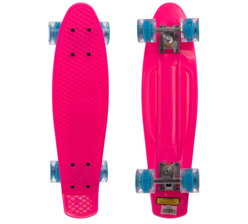 Пенні борд Penny Board круїзер пластиковий з колесами які світяться SP-Sport рожевий-блакитний