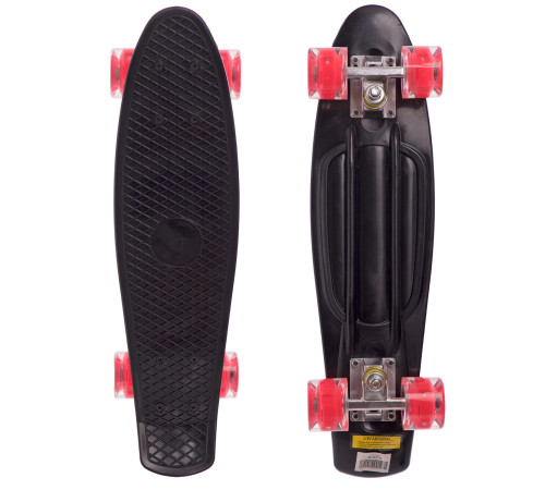 Пенні борд Penny Board круїзер пластиковий з колесами які світяться SP-Sport чорний-червоний