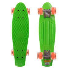 Пенні борд Penny Board круїзер пластиковий з колесами які світяться SP-Sport салатовий-помаранчевий