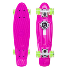 Пенні борд Penny Board круїзер пластиковий з колесами які світяться FISH рожевий-білий-салатовий