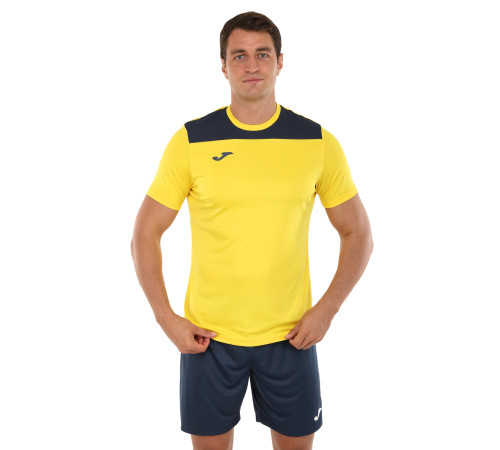 Форма футбольна комплект футболка та шорти Joma PHOENIX III 4XS-XL жовтий-темно-синій