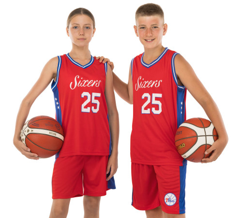 Форма баскетбольная детская NBA клуб Philadelphia 76ers 25 S-2XL красный-синий