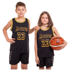 Форма баскетбольна дитяча NBA клуб Los Angeles Lakers 23 S-2XL чорний-жовтий