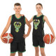 Форма баскетбольная детская NBA клуб Milwaukee Bucks 34 S-2XL черный-зеленый