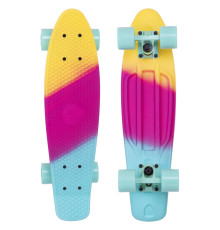 Пенні борд Penny Board круїзер пластиковий 22" FISH COLOR жовтий-малиновий-м'ятний