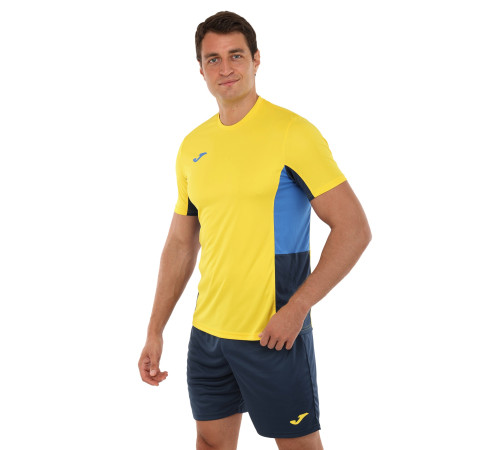 Форма футбольна комплект футболка та шорти Joma DANUBIO II 4XS-XL жовтий-темно-синій
