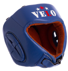 Шлем боксерский профессиональный кожаный AIBA VELO S-XL синий