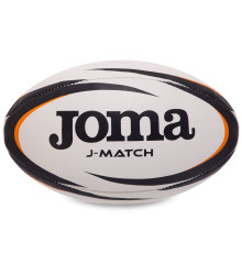 М'яч для регбі Joma J-MATCH розмір 5 чорний-білий-помаранчевий