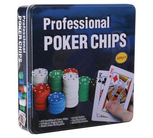 Набір для покеру в металевій коробці Professional Poker chips SP-Sport 400 фішок