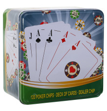 Набір для покеру в металевій коробці Poker game set SP-Sport 120 фішок