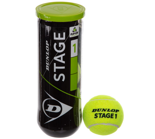 М'ячі для великого тенісу DUNLOP STAGE 1 GREEN 3шт салатовий