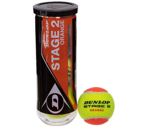 М'ячі для великого тенісу DUNLOP STAGE 2 ORANGE 3шт салатовий- помаранчевий