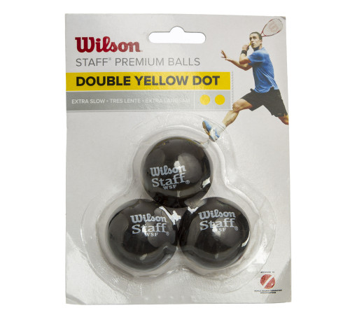 М'яч для сквошу WILSON STAFF DOUBLE YEL DOT 3шт чорний