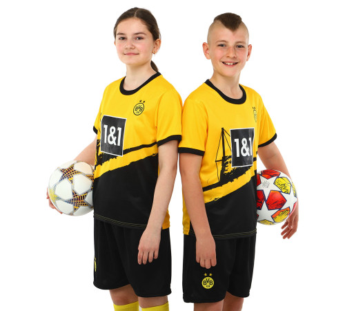 Форма футбольна дитяча із символікою футбольного клубу BORUSSIA DORTMUND домашня 2024 SP-Sport 20-28 жовтий-чорний