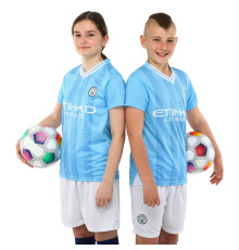 Форма футбольна дитяча із символікою футбольного клубу MANCHESTER CITY домашня 2024 SP-Sport 20-28 блакитний