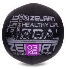 М'яч набивний медичний для кросфіту WALL BALL Zelart 3кг чорний