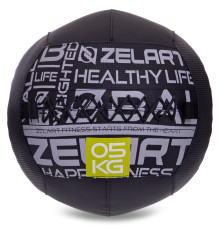 М'яч набивний медичний для кросфіту WALL BALL Zelart 5кг чорний