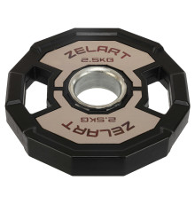 Млинці диски гумові 2 Handle металева втулка Zelart 51мм 2,5кг чорний-сірий