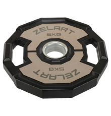 Млинці диски гумові 2 Handle металева втулка Zelart 51мм 5кг чорний