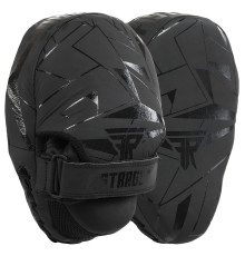 Лапа боксерська вигнута тренувальна шкіра FISTRAGE INTENSE FIGHTER 19х5х26см 2штуки сірий-чорний