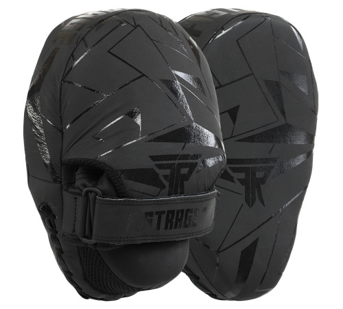 Лапа боксерська вигнута тренувальна шкіра FISTRAGE INTENSE FIGHTER 19х5х26см 2штуки сірий-чорний