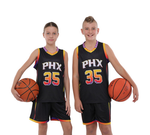 Форма баскетбольная детская NBA клуб Phoenix Suns 35 S-2XL черный-желтый
