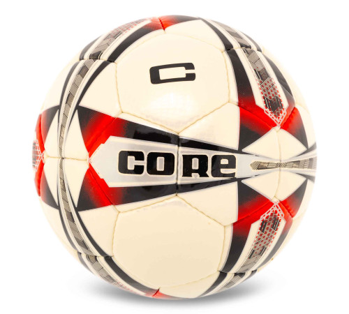 М'яч футбольний CORE CRYSTAL 5 STAR №5 PU білий-червоний