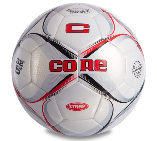 Мяч футбольный HYBRID CORE STRAP №5 PU белый-бордовый-черный