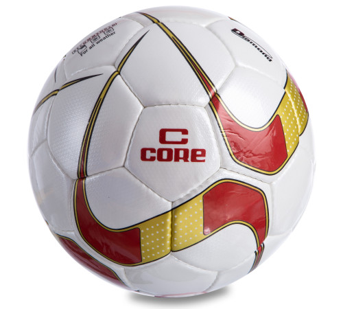 М'яч футбольний CORE DIAMOND №5 PU білий-золотий-бордовий