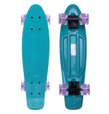 Пенні борд Penny Board круїзер пластиковий з колесами які світяться FISH м’ятний-чорний-фіолетовий