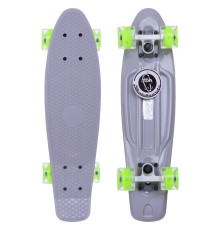 Пенні борд Penny Board круїзер пластиковий з колесами які світяться FISH сірий-салатовий
