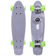 Пенні борд Penny Board круїзер пластиковий з колесами які світяться FISH сірий-салатовий