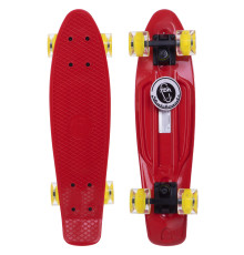 Пенні борд Penny Board круїзер пластиковий з колесами які світяться FISH червоний-чорний-жовтий