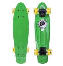 Пенні борд Penny Board круїзер пластиковий з колесами які світяться FISH салатовий-чорний-жовтий