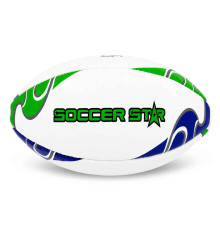 М'яч для регбі SOCCER STAR №4 білий-фіолетовий-салатовий