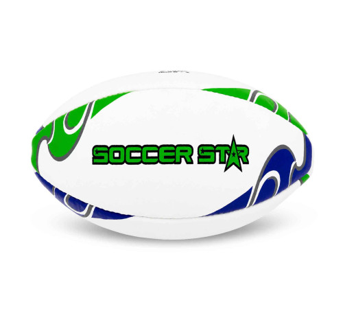 М'яч для регбі SOCCER STAR №4 білий-фіолетовий-салатовий