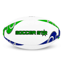 М'яч для регбі SOCCER STAR №3 білий-фіолетовий-салатовий