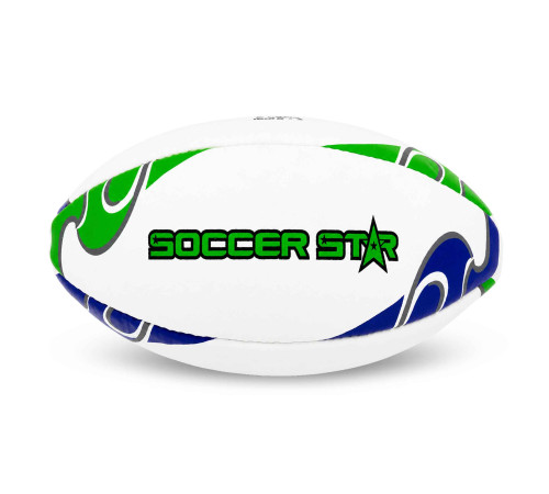 М'яч для регбі SOCCER STAR №3 білий-фіолетовий-салатовий