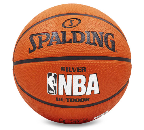 М'яч баскетбольний гумовий SPALDING NBA SILVER Outdoor розмір 5 помаранчевий