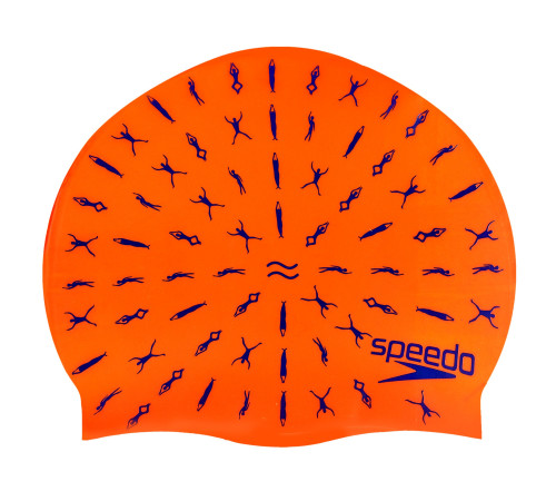 Шапочка для плавання силіконова юніорська SPEEDO JUNIOR SLOGAN PRINT червоний