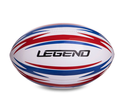 М'яч для регбі LEGEND розмір 5 білий-червоний-синій