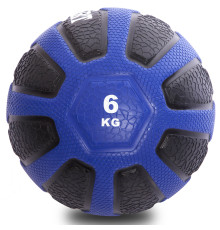 Медбол м'яч медичний Medicine Ball Zelart 6кг чорний-синий